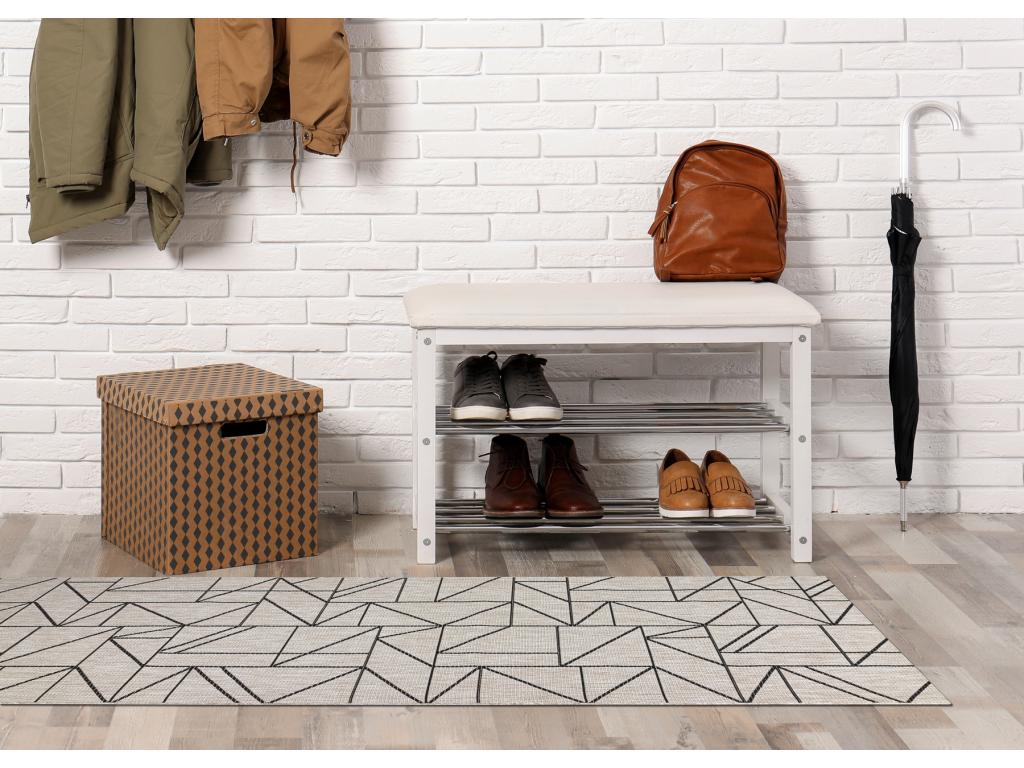 Alfombra de pasillo SIZAL FLOORLUX modelo 20605 Triángulos, Geométri 100x350 cm - Image 3