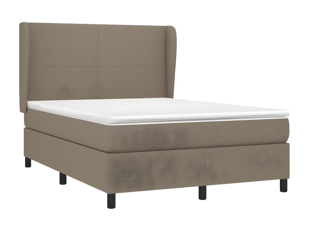 Cama box spring con colchón tela gris oscuro 200x200 cm - Image 3