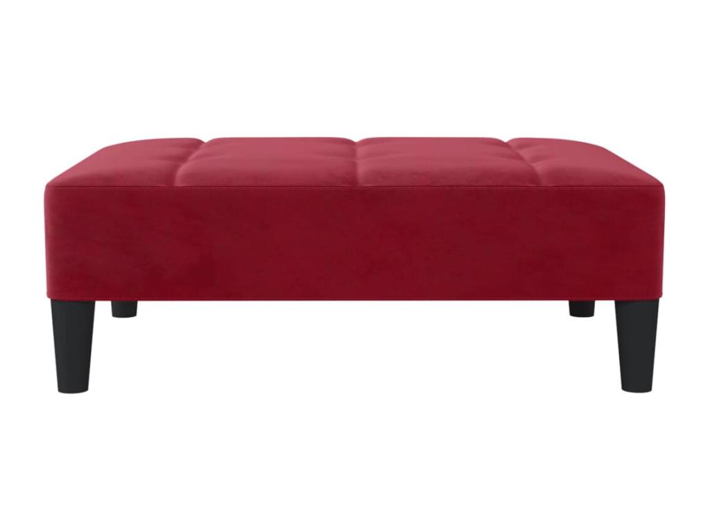 Reposapiés rojo burdeos 78x56x32 cm Terciopelo - Image 3