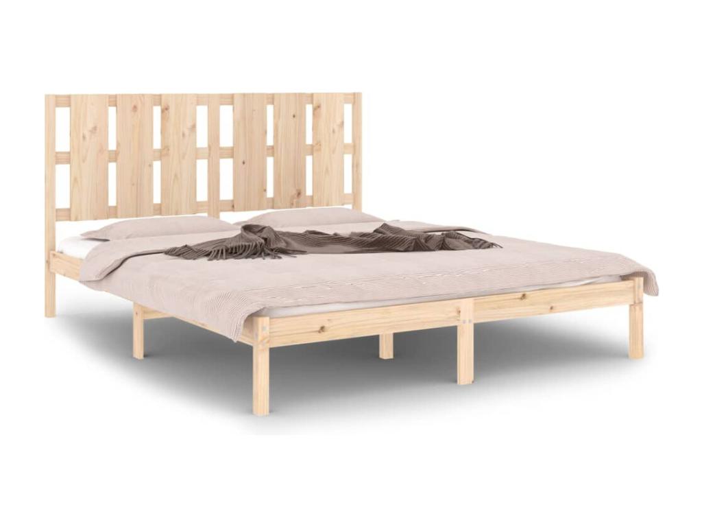Estructura de cama de madera maciza King Size 150x200 cm - Image 2