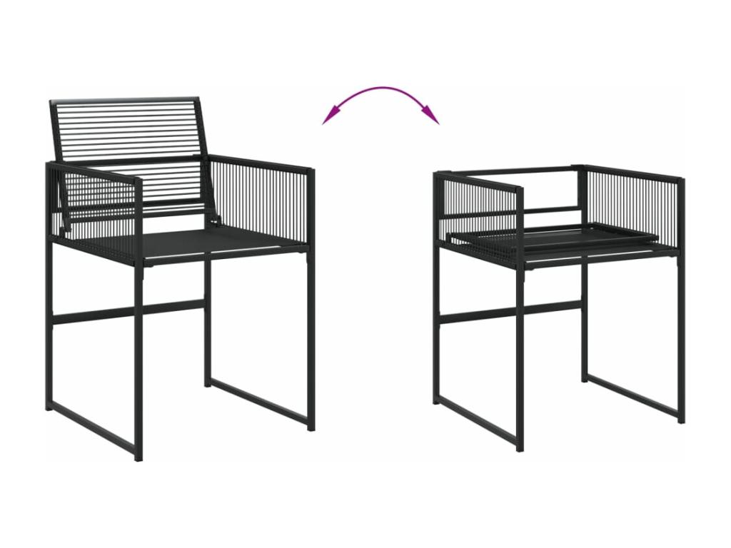 Juego de comedor de jardín 5 piezas ratán sintético negro - Image 4