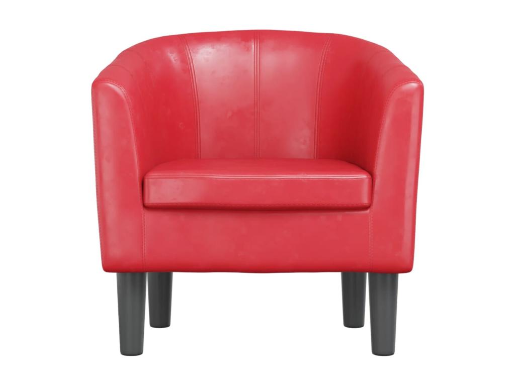 Sillón cuero sintético rojo - Image 3