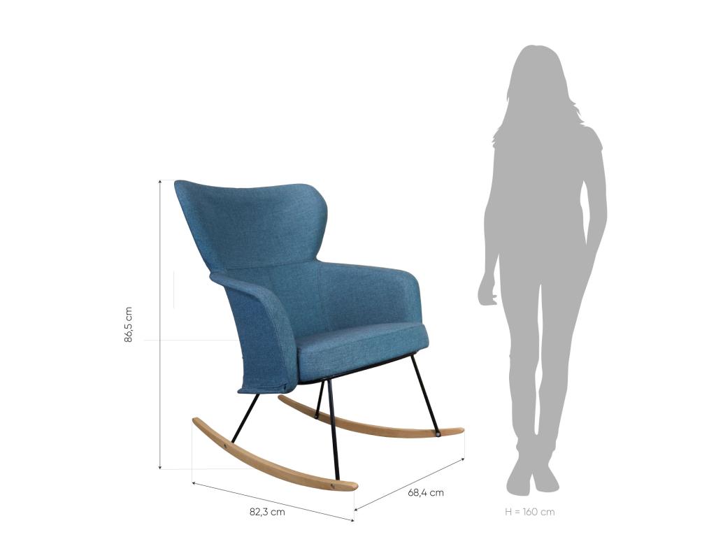 Sillón Mecedora Kamil 68,5x82x86,5 cm Mecedora Orejera para Lactancia | Estilo Escandinavo | Silla Mecedora | Sillón Relax - Image 4