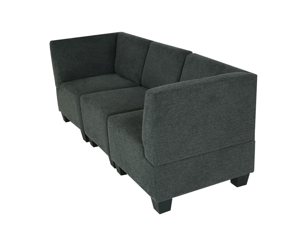 Sofá modular 3 plazas Moncalieri, gris antracita, apoyabrazos altos - Image 4