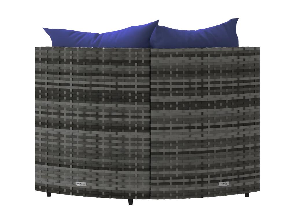 Sofás de squina jardín con cojines 2 uds ratán sintético gris - Image 3