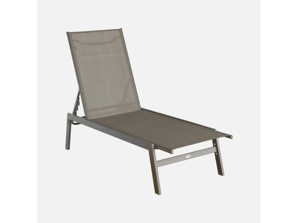 Tumbona multiposición de y metal, set de 2 marrón - Image 4