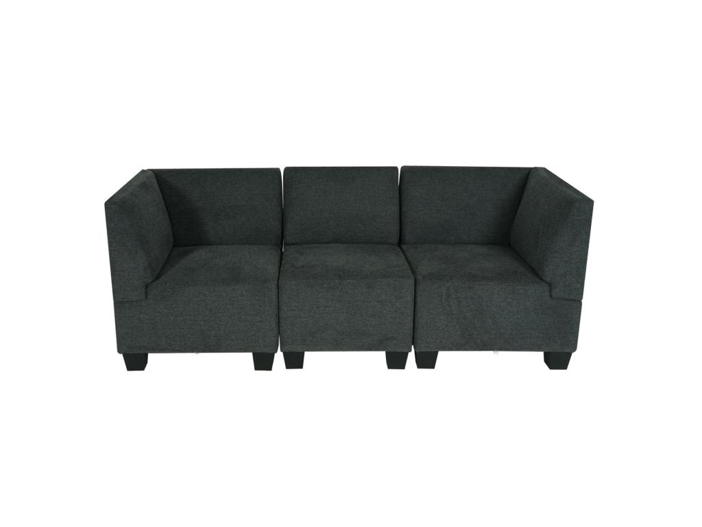 Sofá modular 3 plazas Moncalieri, gris antracita, apoyabrazos altos - Image 3