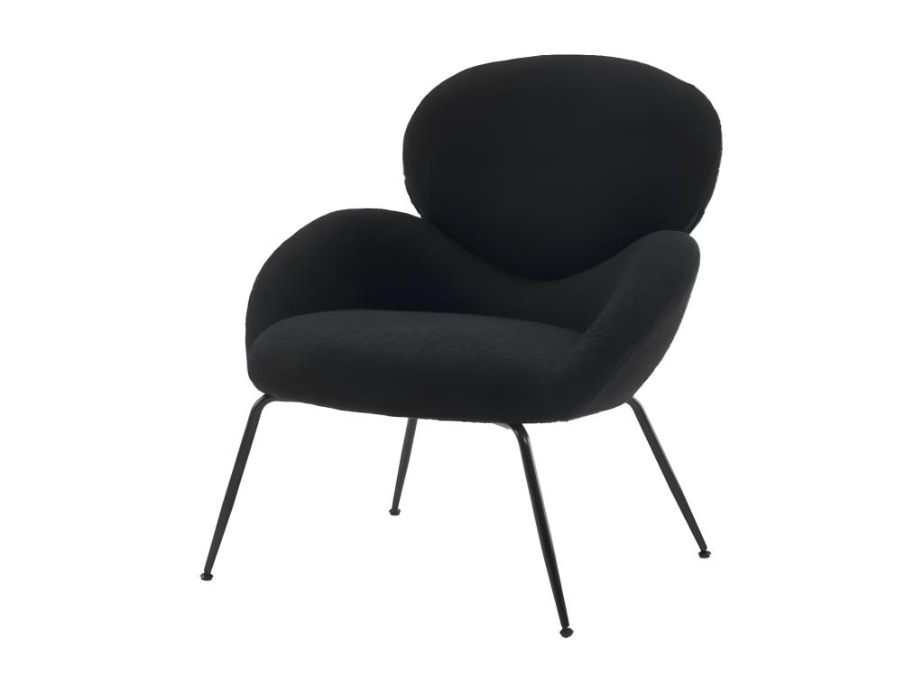 Sillón Teddy de tela suave acolchada (negro) - Image 3