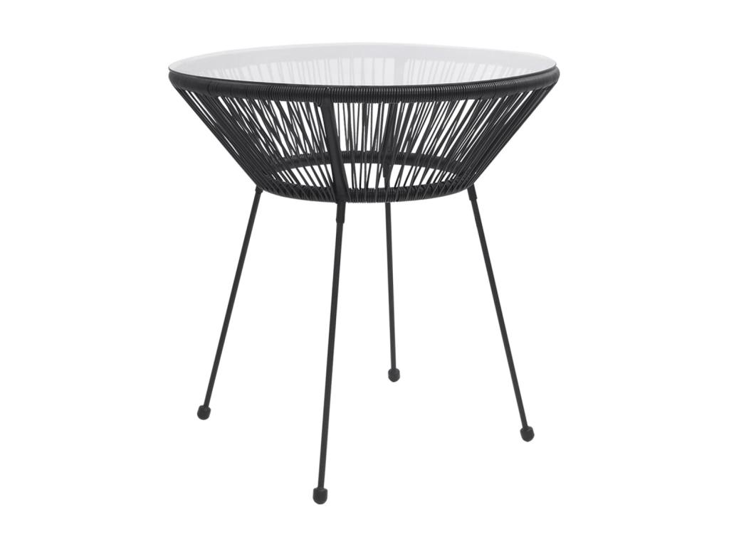 Juego de comedor para jardín 3 piezas negro - Image 4