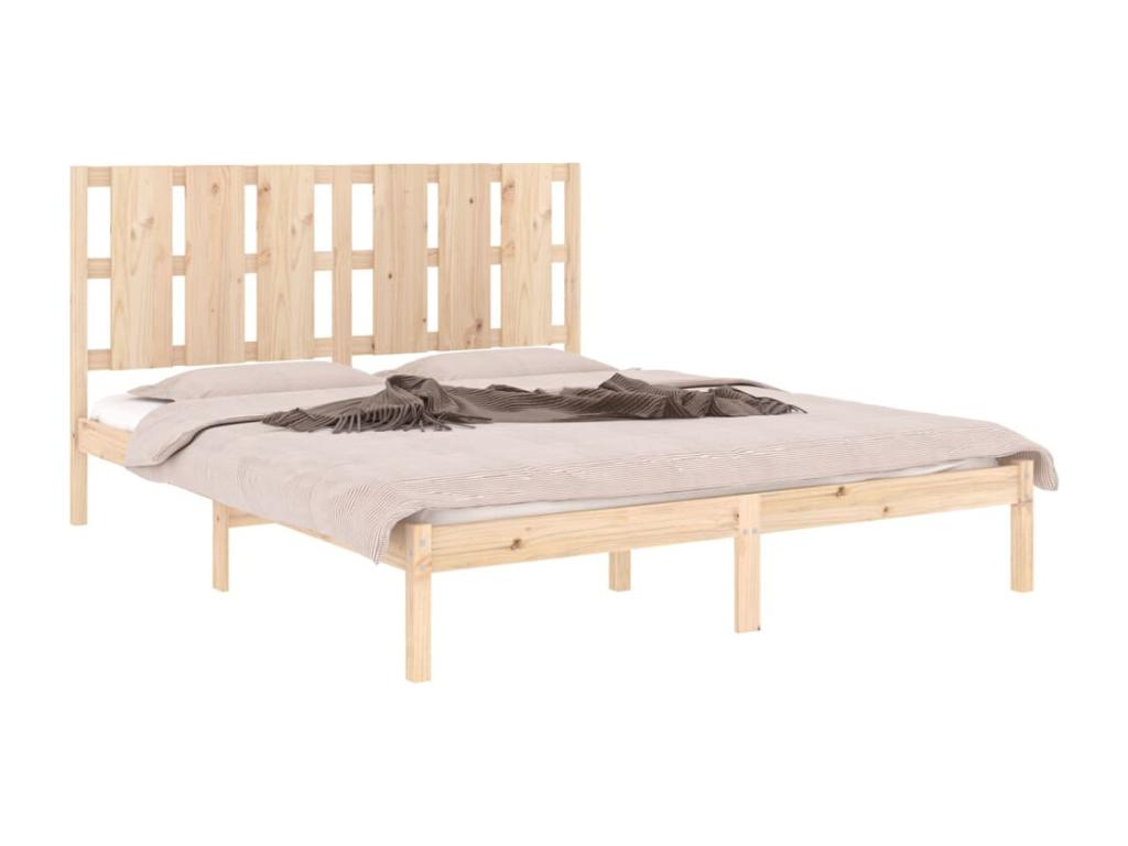 Estructura de cama de madera maciza King Size 150x200 cm - Image 3
